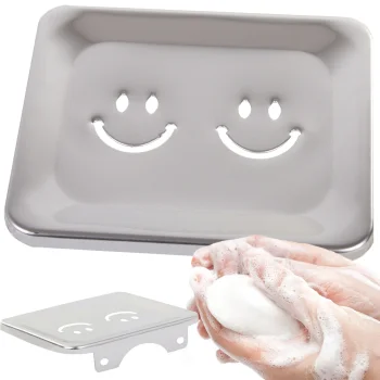 Metal Wall-Mounted Soap Dish, Silver