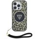 Guess HC IML Leopard Triangle Cord Strap MagSafe Phone Case Cover iPhone 16 Pro Max - Brown