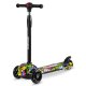 Ricokids Piko 3-Wheel Scooter - Black with Colorful Patterns for Kids