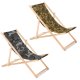 GreenBlue GB183 Wooden Deck Chair, Green Camo