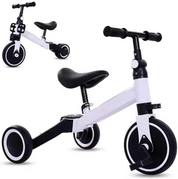 Children's balance bike with adjustable seat, white