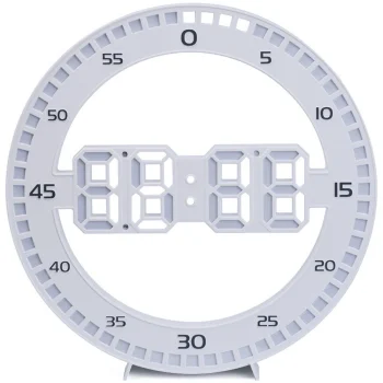 Elektroninis LED laikrodis su žadintuvu ir termometru, balta