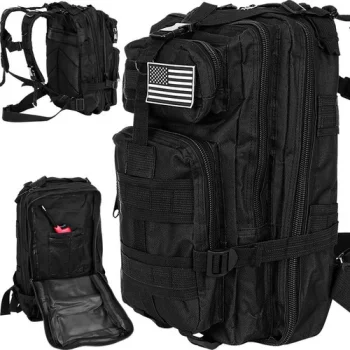 Black Tactical Hiking Backpack, 20 L
