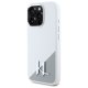 Apple iPhone 16 Pro 6.3\" Karl Lagerfeld Silicone Shadow Metal Initial MagSafe Case Cover, White