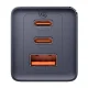 Wall Charger Baseus GaN5 2x USB-C + USB, 65W + 1m Cable, Grey