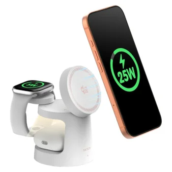 SODI W108A 3-in-1 Wireless Charger with Night Light 25W - White