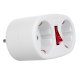 Maclean MCE338 F Electric Socket Splitter with Switch, 2 Sockets, Type F, White