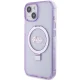 Guess iPhone 15 Plus / 14 Plus Case Ring Stand Script Glitter MagSafe, Purple