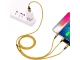 USB 3-in-1 phone cable with Lightning, micro USB, Type-C, 1.2m, gold