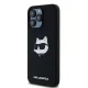 Karl Lagerfeld iPhone 15 Pro Case Silicone Choupette Head MagSafe, Black
