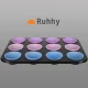 Teflon Mold Muffin Cupcake Baking Dish + 12 Silicone Molds