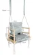 Kruzzel Wooden Baby Swing with Fabric Seat, Grey