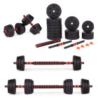 Adjustable Dumbbell Set 2x20 kg with Barbell, 40 kg Weight Kit