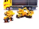 Transporter Truck with Launcher and 6 Metal Construction Vehicles