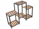 Wooden Flower Stand / Shelf Unit with 6 Shelves, Brown, 96x74x25 cm