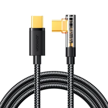 Joyroom S-CC100A6 USB-C to USB-C Angled Cable 100W, 1.2m, Black