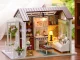 Wooden Dollhouse / DIY Living Room Model with LED 8008-A, 20.6cm