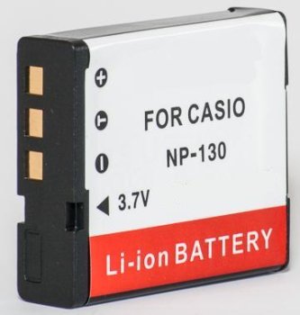 Replacement Battery for Casio NP-130, 2000mAh, 3.7V