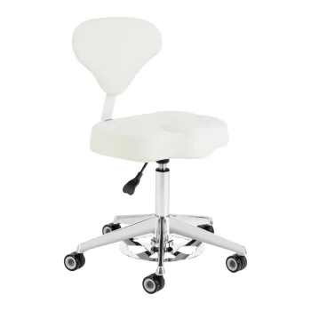 Azzurro 156-F Bump-Up Cosmetic Stool, White