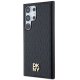 DKNY Samsung Galaxy S24 Ultra Case Leather Monogram Metal Logo MagSafe, Black