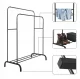 Large Double Clothing Rack with Shoe Shelf