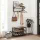 Hanging Shelf with Clothes Hanger, Rustic Style