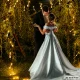 Solar LED Garden Garland with 50 Icicles, Warm Light
