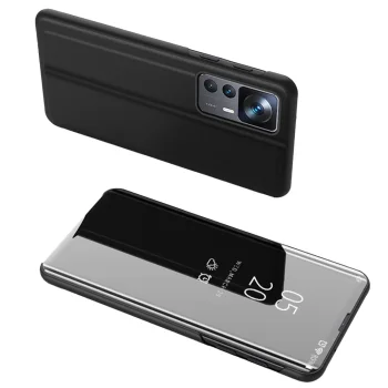 Clear View Flip Cover Case for Xiaomi 12T Pro / Xiaomi 12T, Black