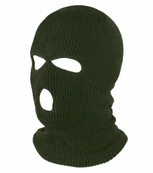 Balaclava 3-Hole Face Mask, Green