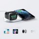 Choetech Qi 2in1 wireless charger smartphones / Apple Watch with stand (MFI) USB Type C white (T317)