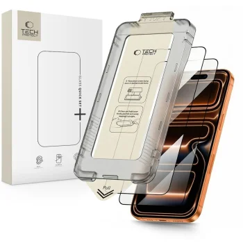 Tech-Protect Quick Set+ 2-Pack Tempered Glass for iPhone 17 Pro Max, Black