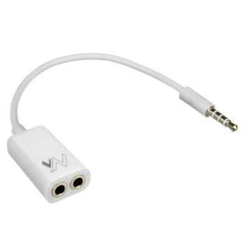 Maclean MCTV-580 Audio Splitter Adapter Cable 3.5mm Minijack to 2x 3.5mm White