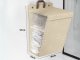 Foldable wall-mounted laundry basket for wall or door, beige