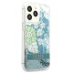 Guess iPhone 13 Pro / 13 Case Flower Liquid Glitter Green