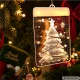 3D LED Window Stained Glass, Christmas Decoration, Warm Light