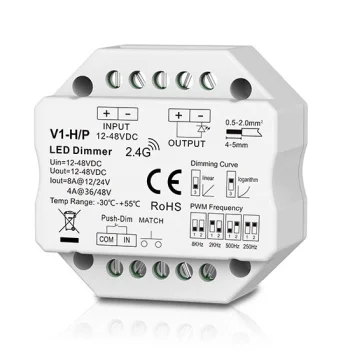 Smart LED Controller V1-H/P 12-48V 8A Push-Dim RF 2.4GHz