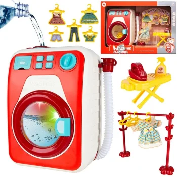 Toy Laundry Set with Accessories (Washing Machine, Ironing Board)