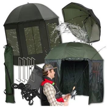Fishing Umbrella Tent with Side Walls, Waterproof, 240 cm