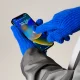 Braided Touchscreen Gloves with Finger Cutouts - Blue