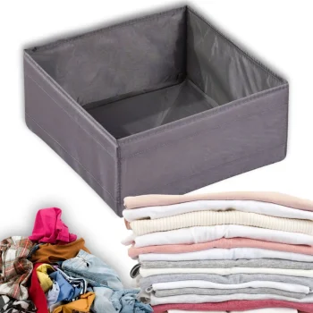Textile Organizer for Clothes and Underwear, Grey, 28x28x13 cm