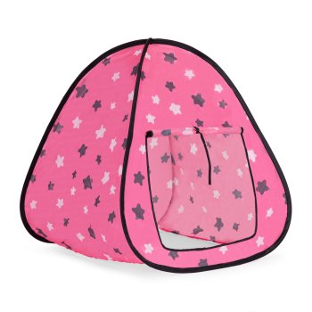 Children's play tent igloo shape with stars, pink