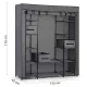 Massido Large Textile Wardrobe with Drawers, Graphite
