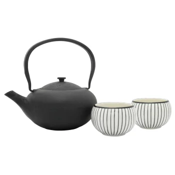 Bredemeijer Shanxi 157002 Cast Iron Teapot Gift Set, 1 L, Black