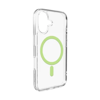Puro iPhone 17 Case Lite Mag with MagSafe Support, Transparent with Green Ring