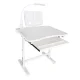 Adjustable Kids Desk and Chair Set with USB LED Lamp, White