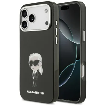 Karl Lagerfeld IML Aquarelle Karl & Logo MagSafe Case for iPhone 17 Pro Max, Black