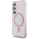 Guess Glitter Circle Classic Logo MagSafe Case for Samsung Galaxy S25 Pink