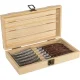 Gefu RANCHO Steak Knife Set, 6 Pieces with Wooden Box