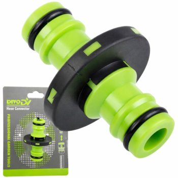 Garden Hose Double Male Connector DIVO divodv 1/2 Inch, Green-Black