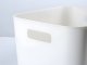 Storage Bin with Handles Multipurpose Organizer for Home and Bathroom 22x27 cm, white